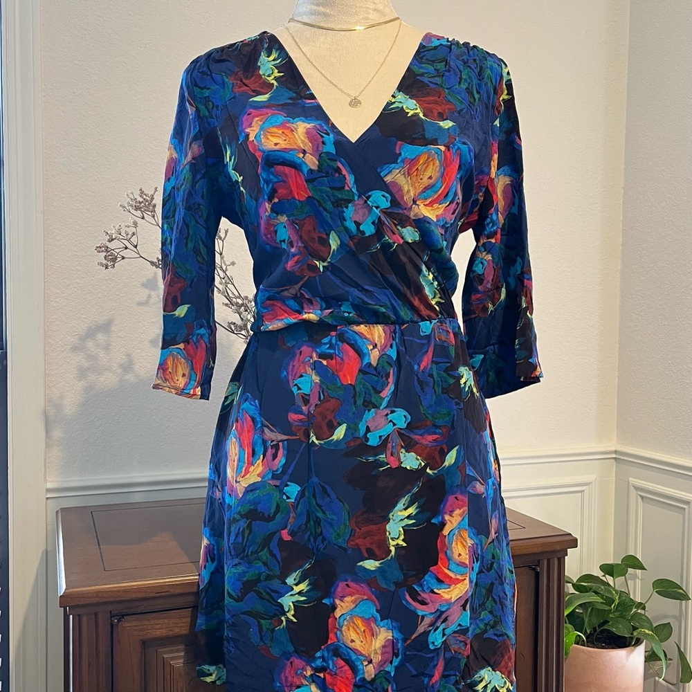 Amanda Uprichard Floral Silk Dress Large